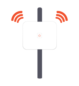 Wifi extender showing wifi bars leaving the device